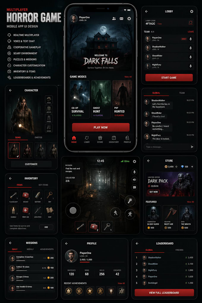 develop multiplayer realistic horror game, survival horror game, zombie shooting