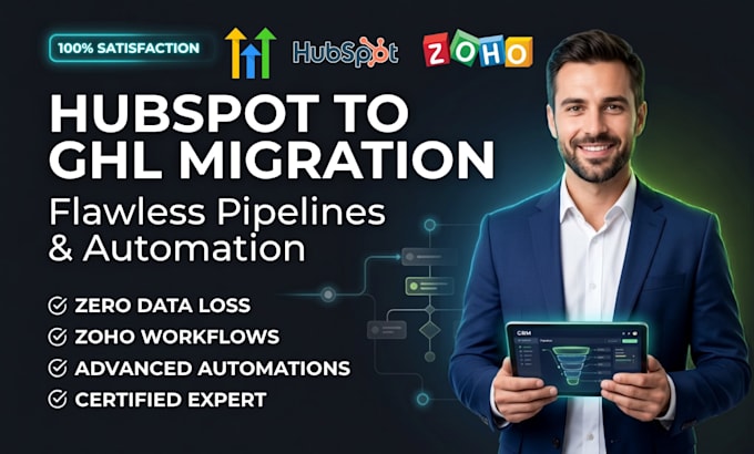 migrate hubspot to gohighlevel, zoho workflows, pipelines and automation