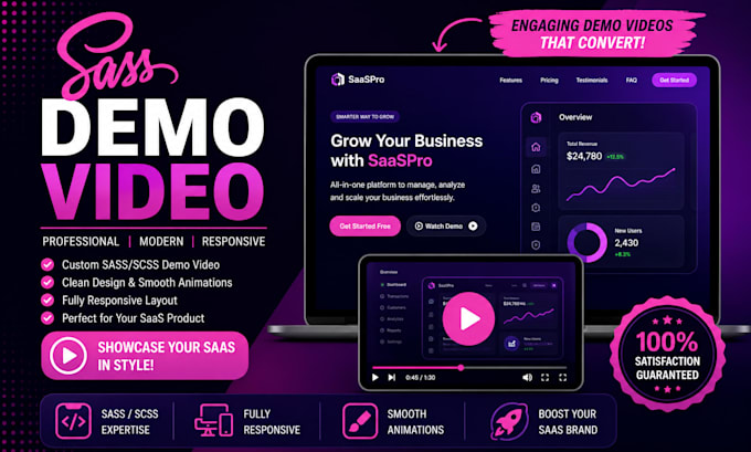create animated saas explainer video, saas demo video
