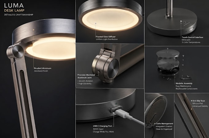 do smart lamp design and 3d cad modelling for manufacturing