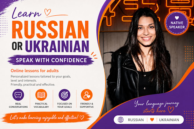 teach you russian and ukrainian online