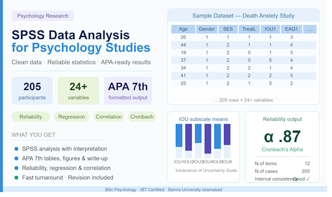 enter data on spss and run analysis
