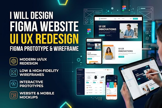design figma website UI UX redesign figma prototype wireframe website mockup