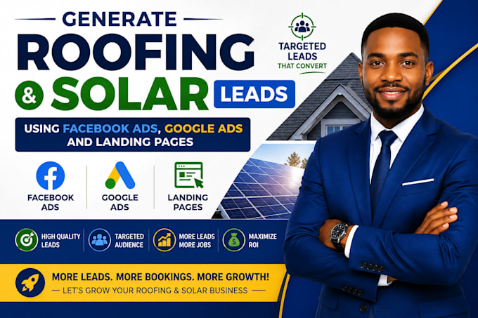 generate roofing solar leads using facebook ads google ads landing page