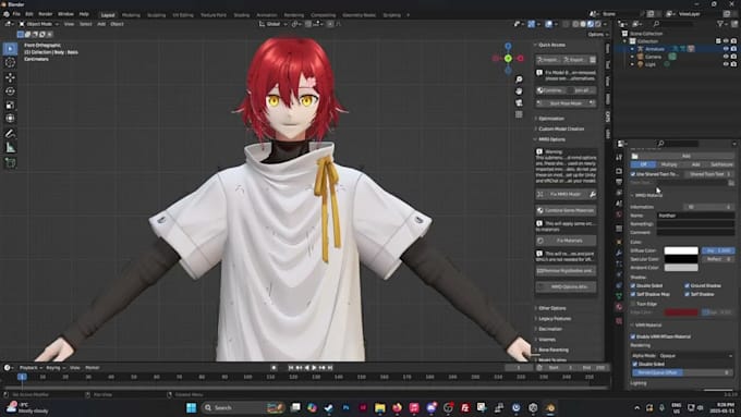 create fix rig or convert 3d model vrchat, mmd 3d rigging blender vtuber vrm