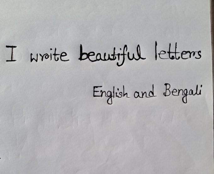write english and bengali handwritten notes