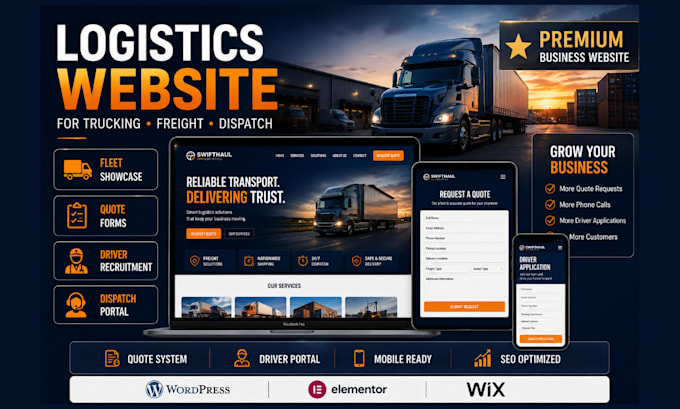 design a trucking logistics freight broker dispatch and courier website