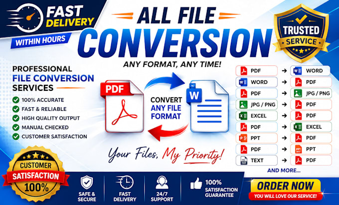 convert any file format professionally and accurately