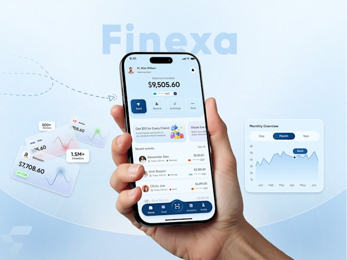 develop a secure fintech app, payment app, wallet app, and banking app