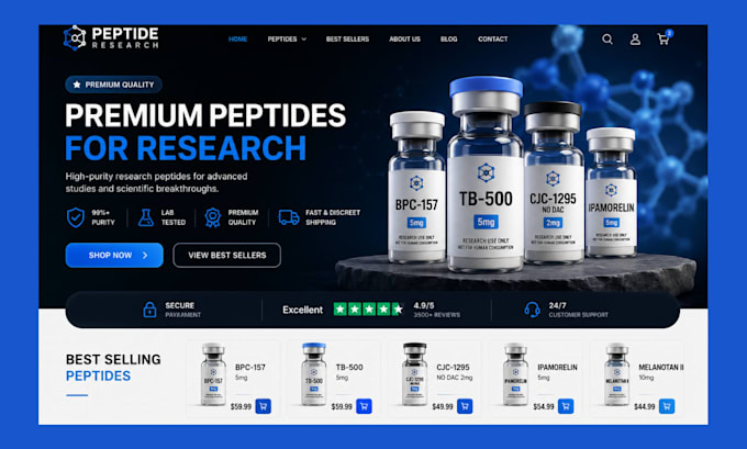 design ppeptide website research peptide website