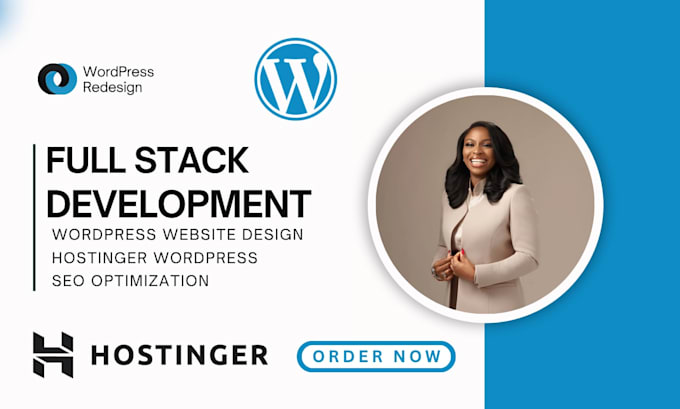 do wordpress seo optimization full stack development and hostinger setup