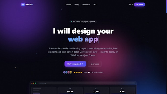design a responsive webflow landing page