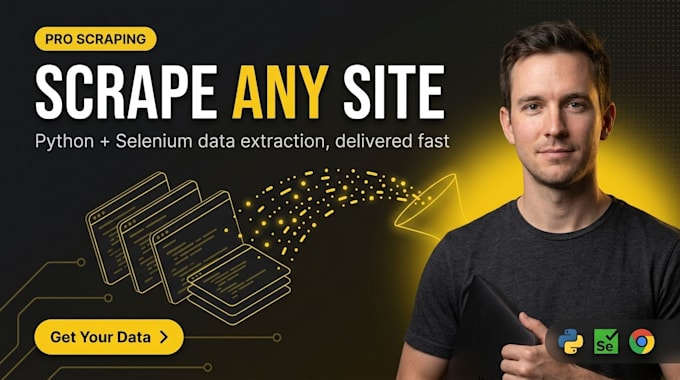 do professional python web scraping and data extraction using selenium