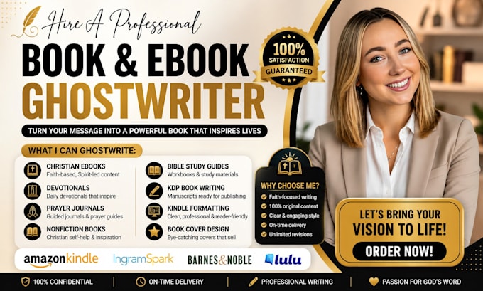 ghostwrite fiction, non fiction christian ebook devotional romance and self help