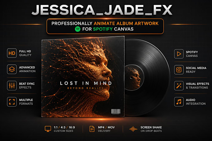 professionally animate album artwork for spotify canvas
