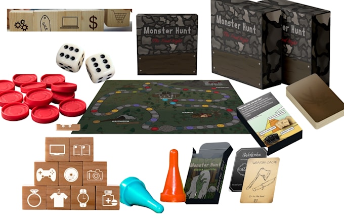 design custom board game, card game and tabletop game artwork