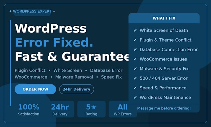 fix wordpress errors, and database issues