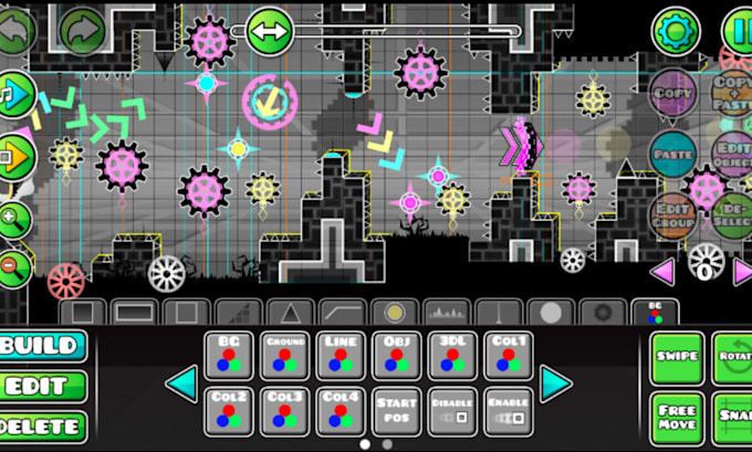 create layout for your geometry dash level making it a rated worthy level
