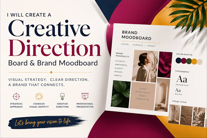create a professional brand moodboard and creative direction board