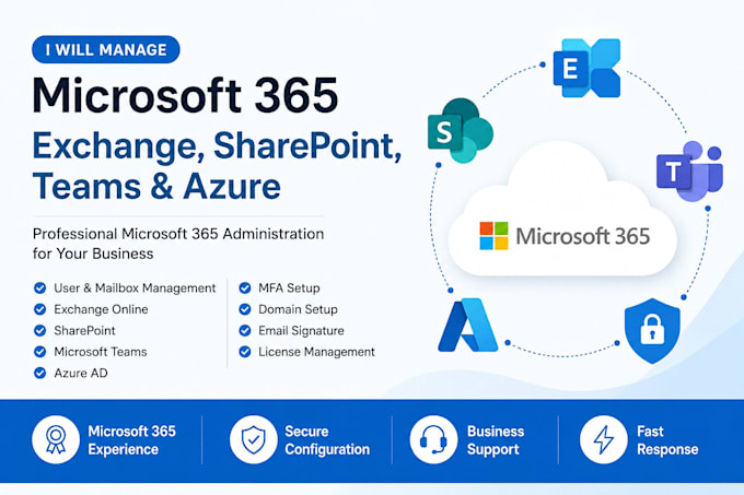 manage microsoft 365, exchange, sharepoint and teams