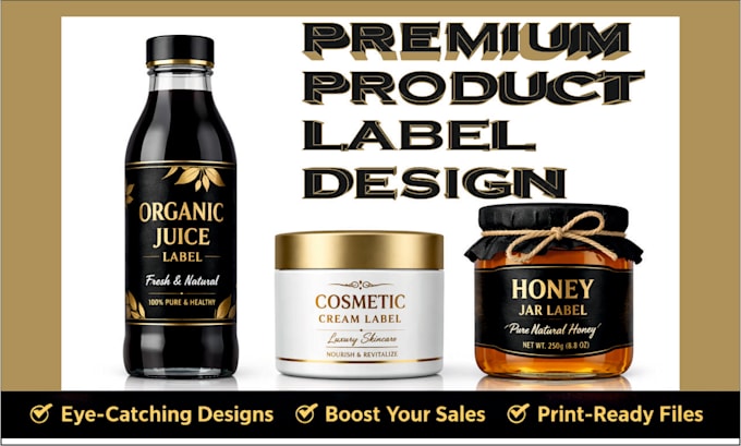 design professional product label print ready editable