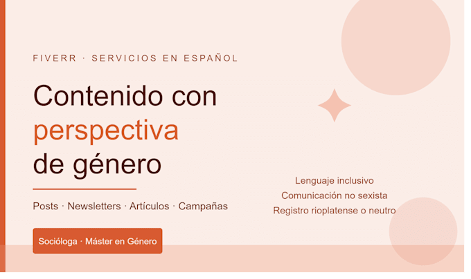 write gender perspective content in spanish