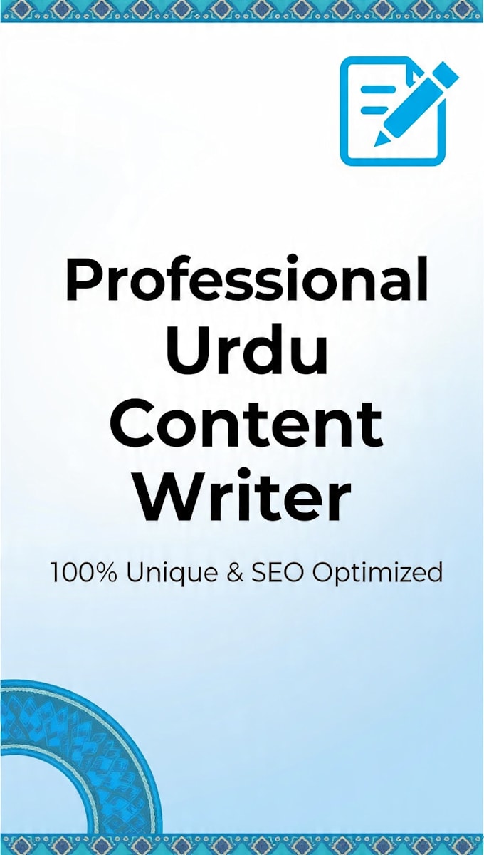 write SEO urdu blog posts, article and website content