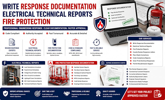 write response documentation electrical technical reports fire protection