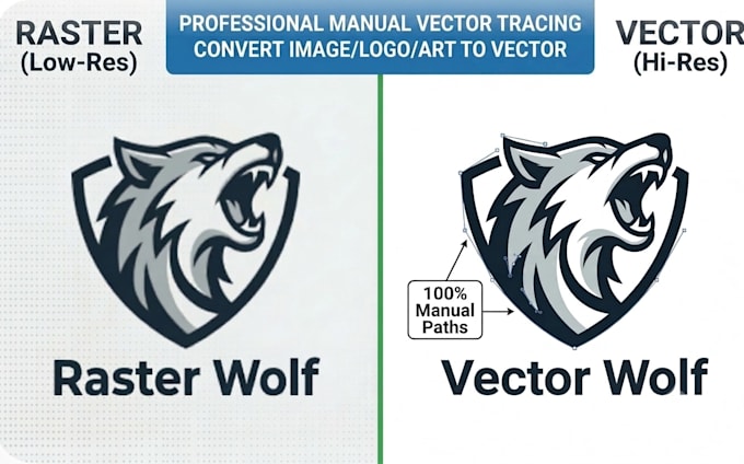 convert raster to vector by manual vector tracing