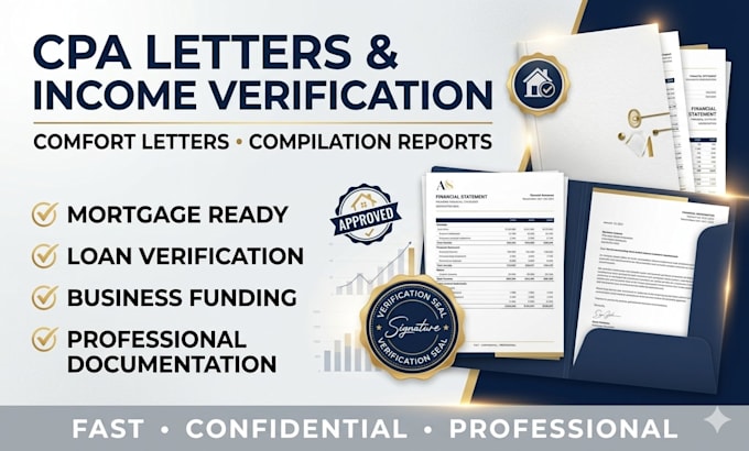 write cpa letter, verify statement, comfort letter, compilation as licensed cpa