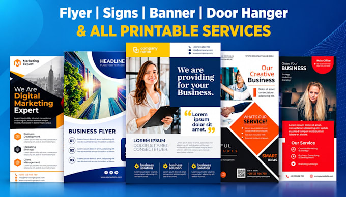 do professional business flyer, signs, banner and all printable services