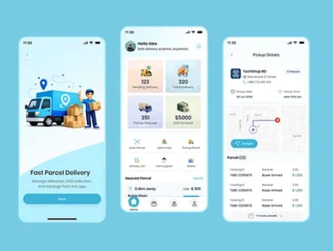 develop logistic app, delivery app, transportation, courier app