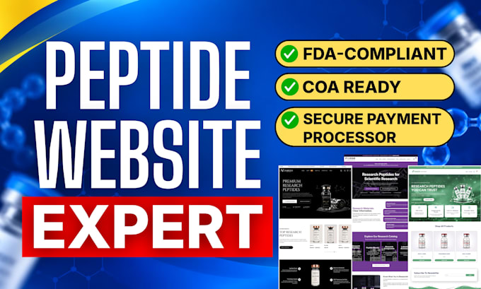 build fda compliant peptide website, research peptide, ecommerce peptide store