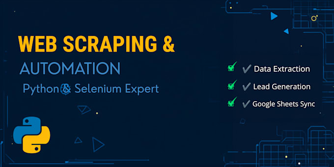 do python web scraping, data extraction and selenium automation