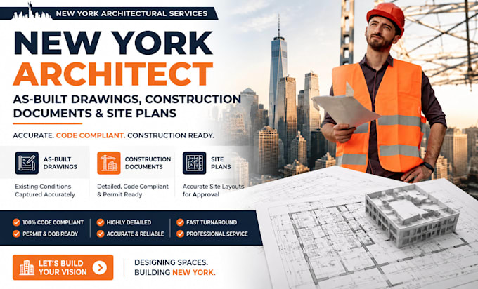 provide new york architect as built drawings construction documents site plans