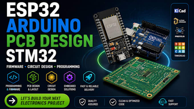 design embedded firmware for mcu stm32, ti, microchip, esp32