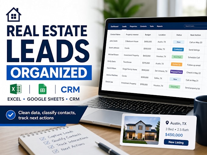 organize real estate leads in excel or CRM