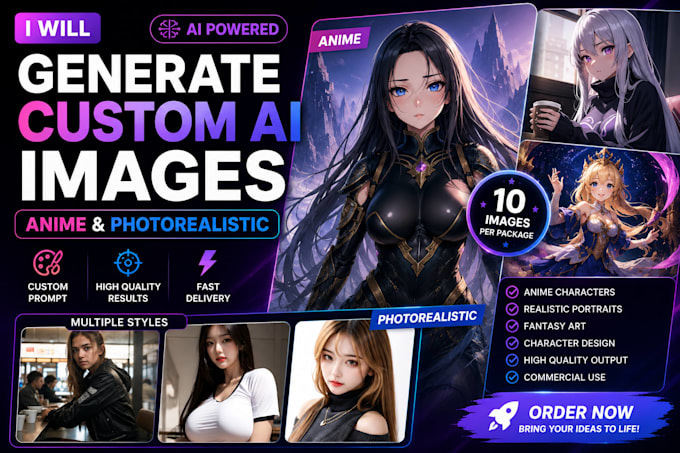 generate custom ai anime and realistic characters