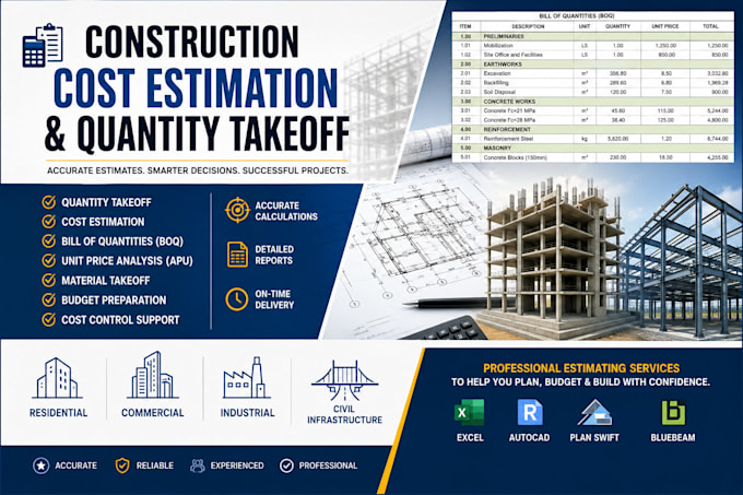 construction cost estimation and quantity takeoff