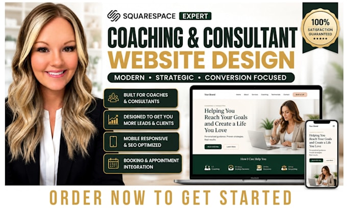 design squarespace website for coaches and consultant squarespace website design