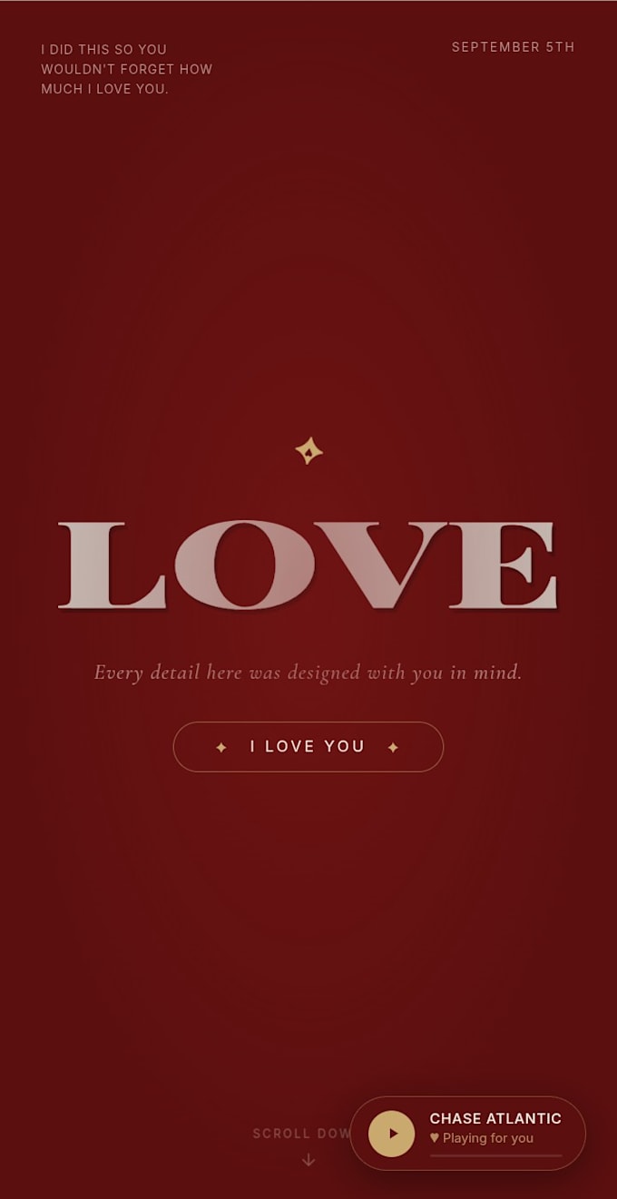 create a personalized romantic website for your loved one