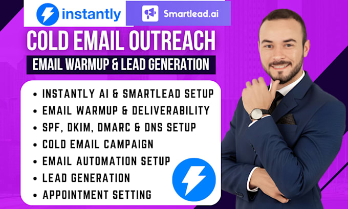 setup instantly ai smartlead cold email outreach email warmup lead generation