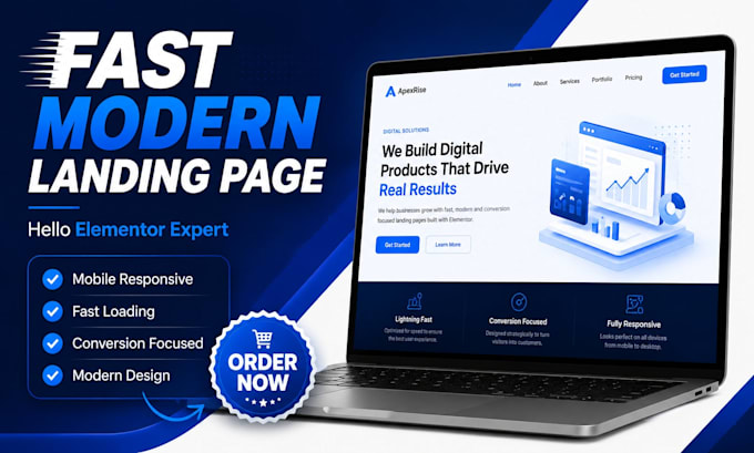 customize elementor theme for a fast responsive landing page