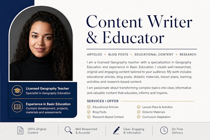 write educational articles and blog posts
