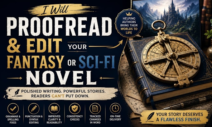 proofread and edit your fantasy or sci fi novel