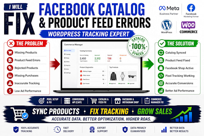fix wordpress facebook catalog product feed and conversion tracking errors