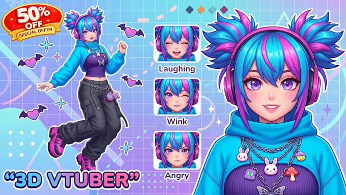 create a custom 3d vroid vtuber model for streaming and vrchat
