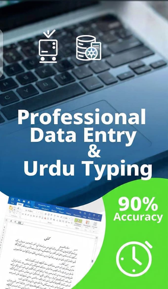 do data entry, urdu typing, english typing