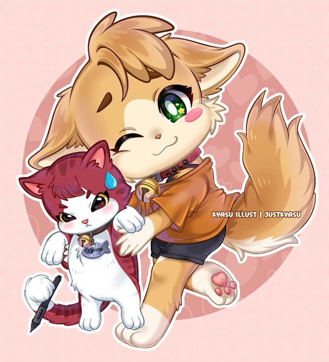 custom chibi pets illustration