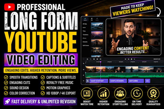 professionally edit long form youtube videos